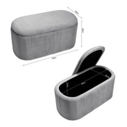 Storage Ottoman Blanket Bedding Toy Container Box Pouffe Footstool Bench - thumbnail 2