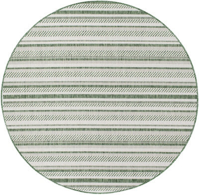 Livabliss Round Eagean-Global Green Ivory Off-White In- & Outdoor Rug 160 X 160 Cm Easy Care, Non Shedding - image 1