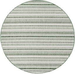Livabliss Round Eagean-Global Green Ivory Off-White In- & Outdoor Rug 160 X 160 Cm Easy Care, Non Shedding - thumbnail 1