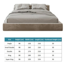 Luxe Boucle Upholstered Platform  Latte Bed Frame - thumbnail 8