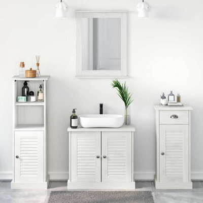 Berkfield Bathroom Furniture Set 3 Pcs Antique White 37 X 34 X 110 Cm - image 1