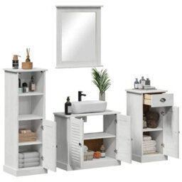 Berkfield Bathroom Furniture Set 3 Pcs Antique White 37 X 34 X 110 Cm - thumbnail 3