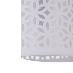 First Choice Lighting Set Of 2 Buck - Clear Glass Table Lamps With White Cut Out Shade - thumbnail 6
