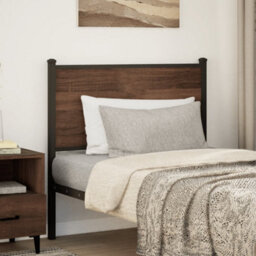 Berkfield Headboard Brown Oak 90 Cm Engineered Wood And Steel - thumbnail 2