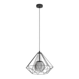 Pagazzi Lighting Pagazzi Freya Ribbed Glass & Grey Ceiling Pendant - thumbnail 2