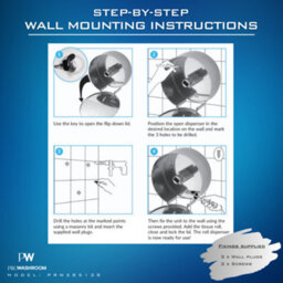 Mylek Pro Washroom Stainless Steel Toilet Roll Dispenser Jumbo 300mm Roll Holder, - thumbnail 8