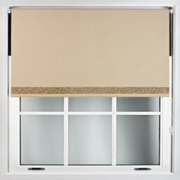 Furnished Cappuccino Blackout Roller Blind With Gold Glitter Edge - Trimmable (W)185Cm X (L)210Cm