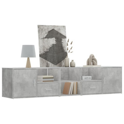 Berkfield Corner Cabinet Concrete Grey 200X40X45 Cm Engineered Wood - image 1