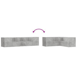 Berkfield Corner Cabinet Concrete Grey 200X40X45 Cm Engineered Wood - thumbnail 7