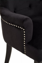 Orsina Ringback Black Velvet Armchair For Living Room, Classic Indoor Chair With Tufting, Angular Wooden Leg Chair - thumbnail 8