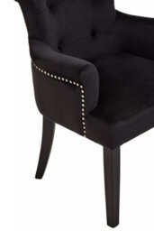 Orsina Ringback Black Velvet Armchair For Living Room, Classic Indoor Chair With Tufting, Angular Wooden Leg Chair - thumbnail 7