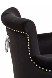 Orsina Ringback Black Velvet Armchair For Living Room, Classic Indoor Chair With Tufting, Angular Wooden Leg Chair - thumbnail 6