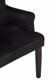 Orsina Ringback Black Velvet Armchair For Living Room, Classic Indoor Chair With Tufting, Angular Wooden Leg Chair - thumbnail 5