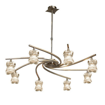 Luminosa Lighting Luminosa Rosa Del Desierto Telescopic Pendant 8 Light G9, Antique Brass - image 1