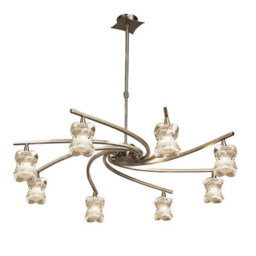 Luminosa Lighting Luminosa Rosa Del Desierto Telescopic Pendant 8 Light G9, Antique Brass - thumbnail 1