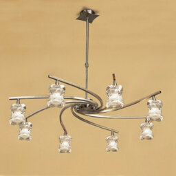 Luminosa Lighting Luminosa Rosa Del Desierto Telescopic Pendant 8 Light G9, Antique Brass - thumbnail 2