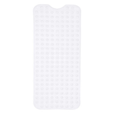 Aspire Homeware White Shower Bath Mat Non-Slip With Suction Cups Grip Drain Holes Machine Washable (L)70Cm X (W)38Cm - image 1
