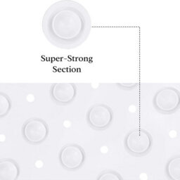 Aspire Homeware White Shower Bath Mat Non-Slip With Suction Cups Grip Drain Holes Machine Washable (L)70Cm X (W)38Cm - thumbnail 5