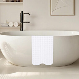 Aspire Homeware White Shower Bath Mat Non-Slip With Suction Cups Grip Drain Holes Machine Washable (L)70Cm X (W)38Cm - thumbnail 9