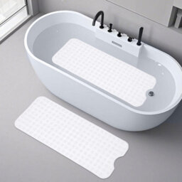 Aspire Homeware White Shower Bath Mat Non-Slip With Suction Cups Grip Drain Holes Machine Washable (L)70Cm X (W)38Cm - thumbnail 8