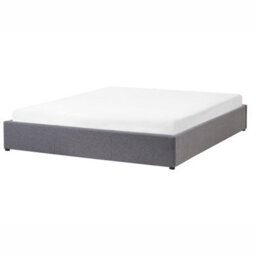 Beliani Ottoman Bed Without Headboard Fabric Dinan 180 X 200 Cm (Eu Super King) Dark Grey - thumbnail 4