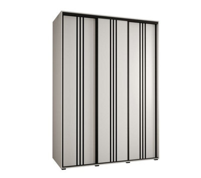 Arte Cannes Vi Sliding Door Wardrobe In White - Premium Laminated Board - Pvc-Finished Edges - W170Cm X H205Cm X D60Cm - image 1