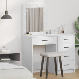 Walplus Dressing Table With Led Lights White 50X41X135 Cm - thumbnail 1