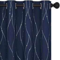 Deconovo Blackout Curtains Thermal Insulated Energy Saving Room Darkening Eyelet Curtains For Girls 55 X 90 Inch Navy Blue 1 Pair - thumbnail 1