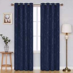 Deconovo Blackout Curtains Thermal Insulated Energy Saving Room Darkening Eyelet Curtains For Girls 55 X 90 Inch Navy Blue 1 Pair - thumbnail 4