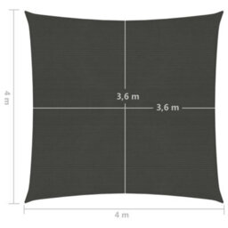 Berkfield Sunshade Sail 160 G/m2 Anthracite 4X4 M Hdpe - thumbnail 6