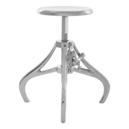Orsina Adjustable Nickel Finish Bar Stool,breakfast Stool For Kitchen, Counter Seat With Curved Legs,luxe Bar Chair - thumbnail 1