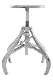 Orsina Adjustable Nickel Finish Bar Stool,breakfast Stool For Kitchen, Counter Seat With Curved Legs,luxe Bar Chair - thumbnail 3