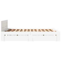 Berkfield Bed Frame With Headboard Without Mattress White 150X200 Cm King Size - thumbnail 6