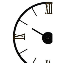 Orsina Round Black Metal Wall Clock, Minimalist Modern Clock With Warm Metallic Detail, Contemporary Iron Frame - thumbnail 7