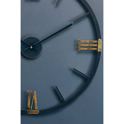 Orsina Round Black Metal Wall Clock, Minimalist Modern Clock With Warm Metallic Detail, Contemporary Iron Frame - thumbnail 6