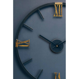 Orsina Round Black Metal Wall Clock, Minimalist Modern Clock With Warm Metallic Detail, Contemporary Iron Frame - thumbnail 5
