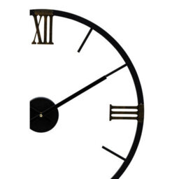 Orsina Round Black Metal Wall Clock, Minimalist Modern Clock With Warm Metallic Detail, Contemporary Iron Frame - thumbnail 8
