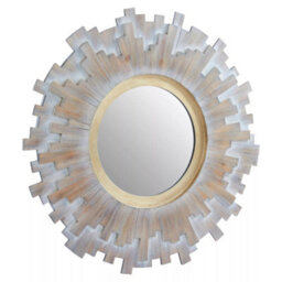 Orsina Sunburst Multilevel Wooden Wall Mirror - thumbnail 2