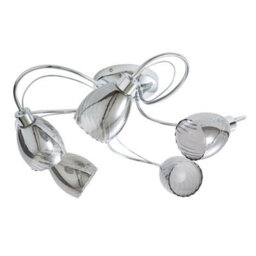 Litecraft Cora Chrome 5 Lamp Swirly Bathroom Flush Ceiling Light - thumbnail 2