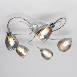 Litecraft Cora Chrome 5 Lamp Swirly Bathroom Flush Ceiling Light - thumbnail 3