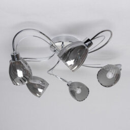 Litecraft Cora Chrome 5 Lamp Swirly Bathroom Flush Ceiling Light - thumbnail 4