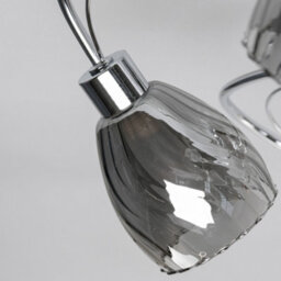 Litecraft Cora Chrome 5 Lamp Swirly Bathroom Flush Ceiling Light - thumbnail 5