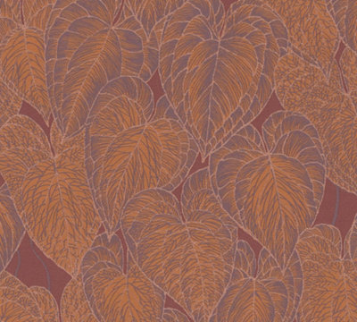 As Creation Bricoflor Non-Woven Wallpaper, Leaf & Palm Wallpaper In Orange, Terracotta, Red - 10,05 X 0,53 M - image 1