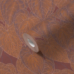 As Creation Bricoflor Non-Woven Wallpaper, Leaf & Palm Wallpaper In Orange, Terracotta, Red - 10,05 X 0,53 M - thumbnail 4