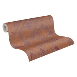 As Creation Bricoflor Non-Woven Wallpaper, Leaf & Palm Wallpaper In Orange, Terracotta, Red - 10,05 X 0,53 M - thumbnail 5