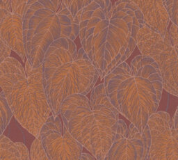As Creation Bricoflor Non-Woven Wallpaper, Leaf & Palm Wallpaper In Orange, Terracotta, Red - 10,05 X 0,53 M - thumbnail 1