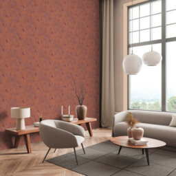 As Creation Bricoflor Non-Woven Wallpaper, Leaf & Palm Wallpaper In Orange, Terracotta, Red - 10,05 X 0,53 M - thumbnail 2