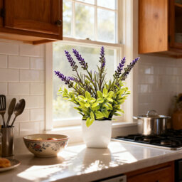 Artificial Faux Potted Fake Plants With Pot Home Table Kitchen Garden Decor Uk - thumbnail 2