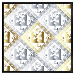 "Andrew Lee Egyptian Hieroglyphs In Gold & Silver (Picutre Frame) / 24X24"" / Oak" - thumbnail 5