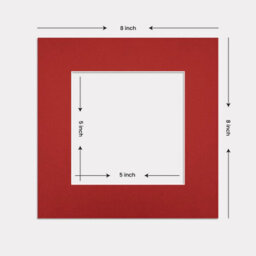 Ak Frames 8X8 Crimson Picture Mounts To Fit 5X5 Aperture Size - Mount Board Only (No Frame Included) - thumbnail 3